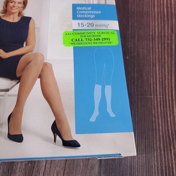 Jobst Medical Compression Stockings Natural 15-20mmHg Large Petite Knee CT - Picture 8 of 13